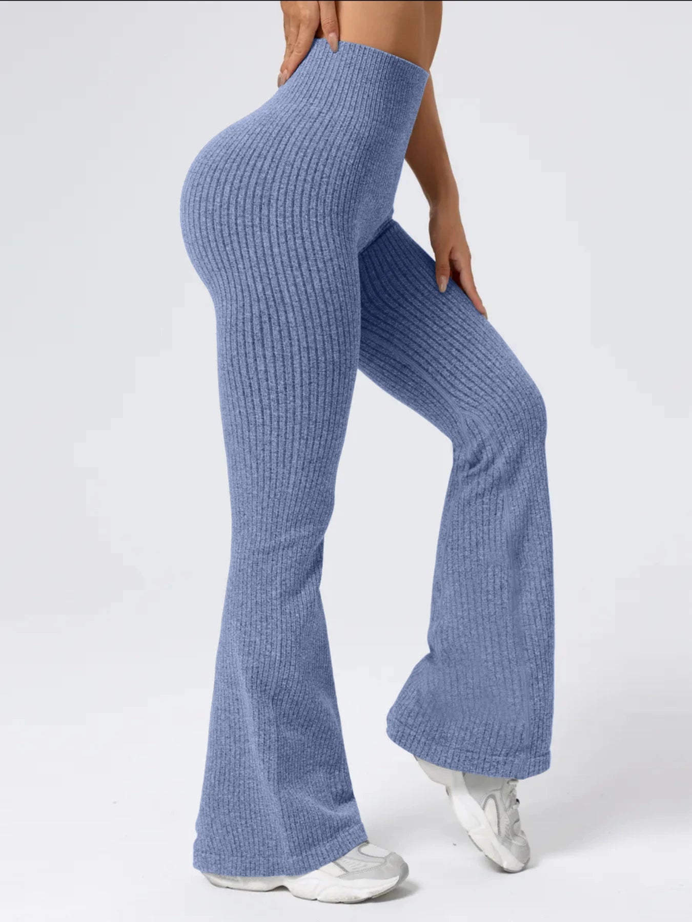 Women's Ribbed Flared Workout Pants