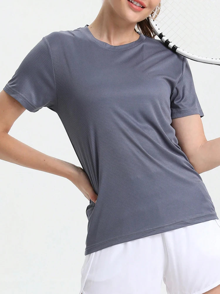 Women's Crew Neck Short Sleeve Sports T-shirt For Workout Outfits