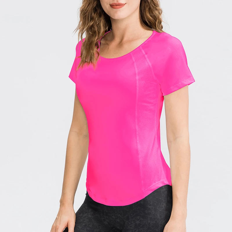 Women's Loose Round Neck Short Sleeve T-shirt For Workout Outfits
