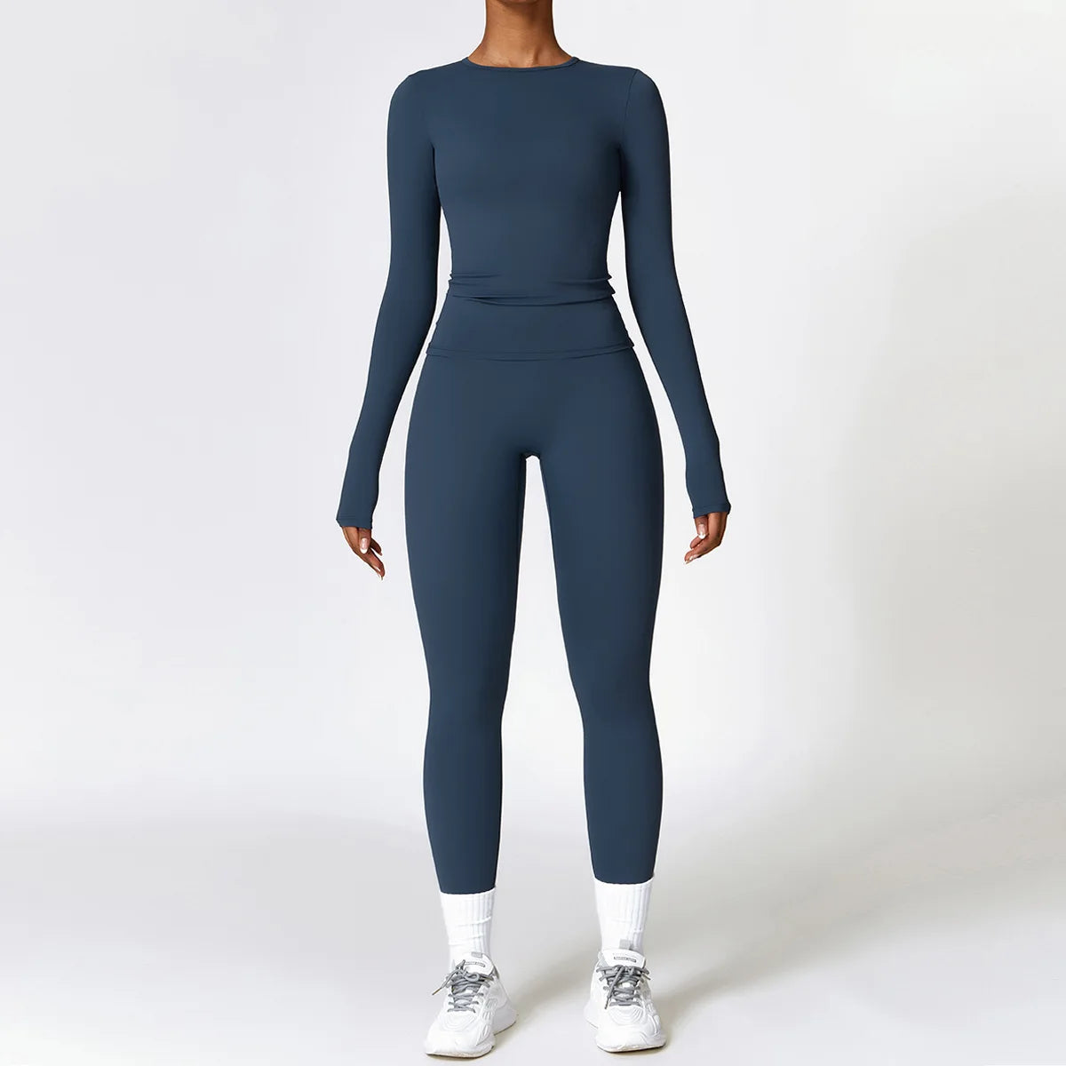Women's Halter Or Long Sleeve Top And Bottoms Yoga Set