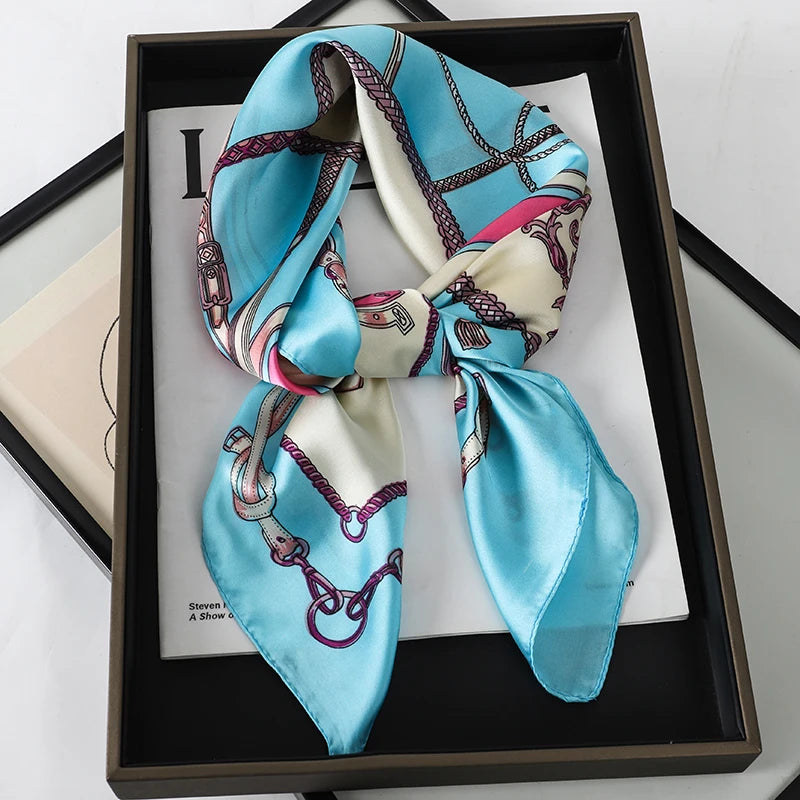 Floral Print Large Square Scarf for Draped Wrap Styling