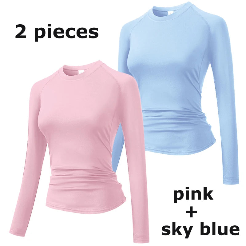 Fitted Crew Neck Long Sleeve Compression T Shirt