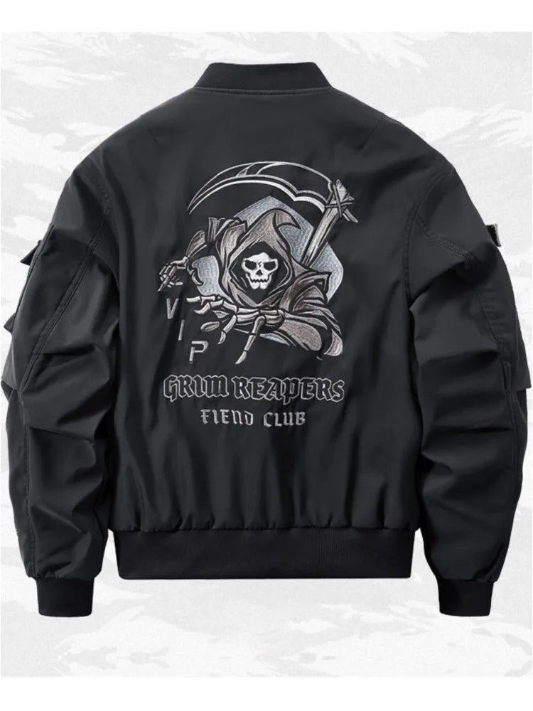 Long Sleeve Casual Streetwear Jacket with Front Closure and Pockets