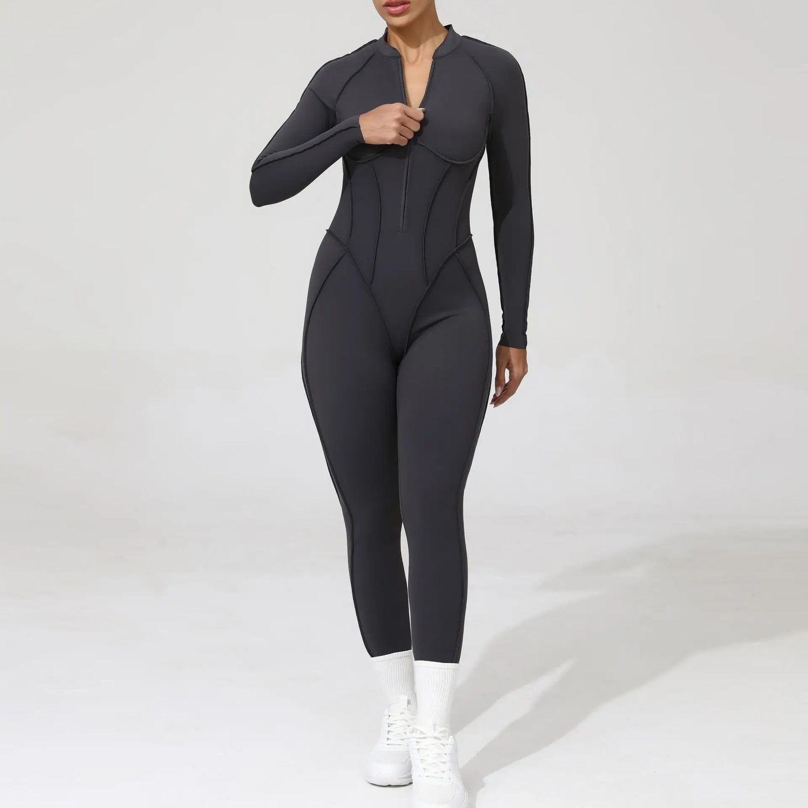 Women's Contoured Workout One Piece with Back Cutout and Multiple Sleeve Styles