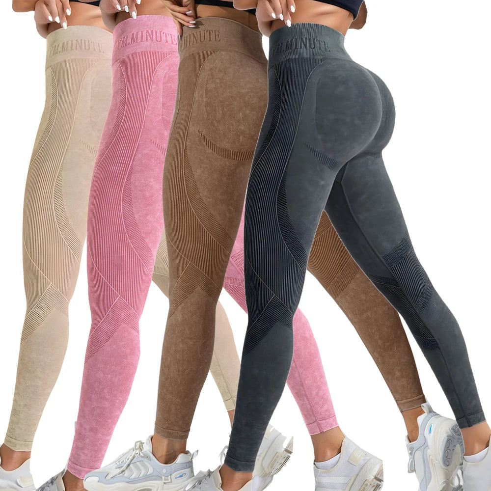 Women's Textured Full Length Leggings For Workout Outfits