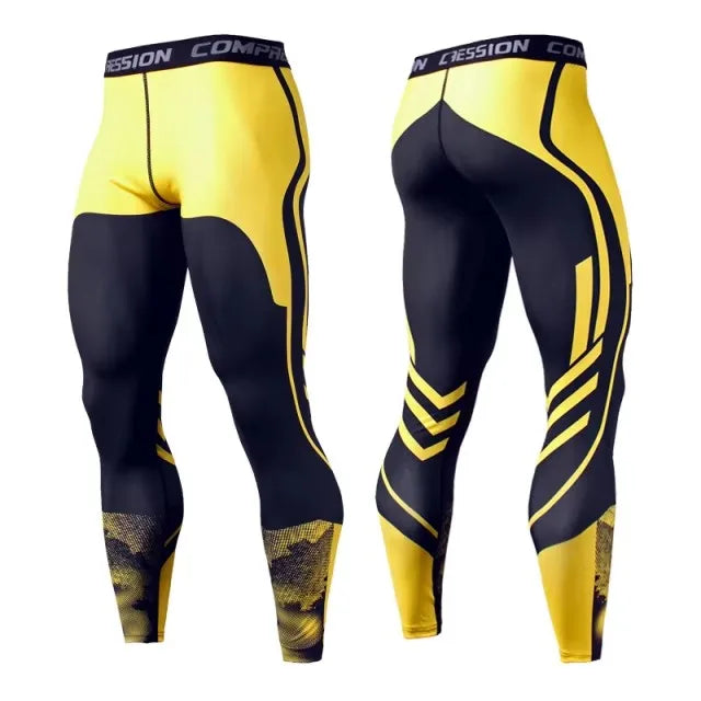Men's Fitted Elastic Waist Training Leggings For Everyday Wear