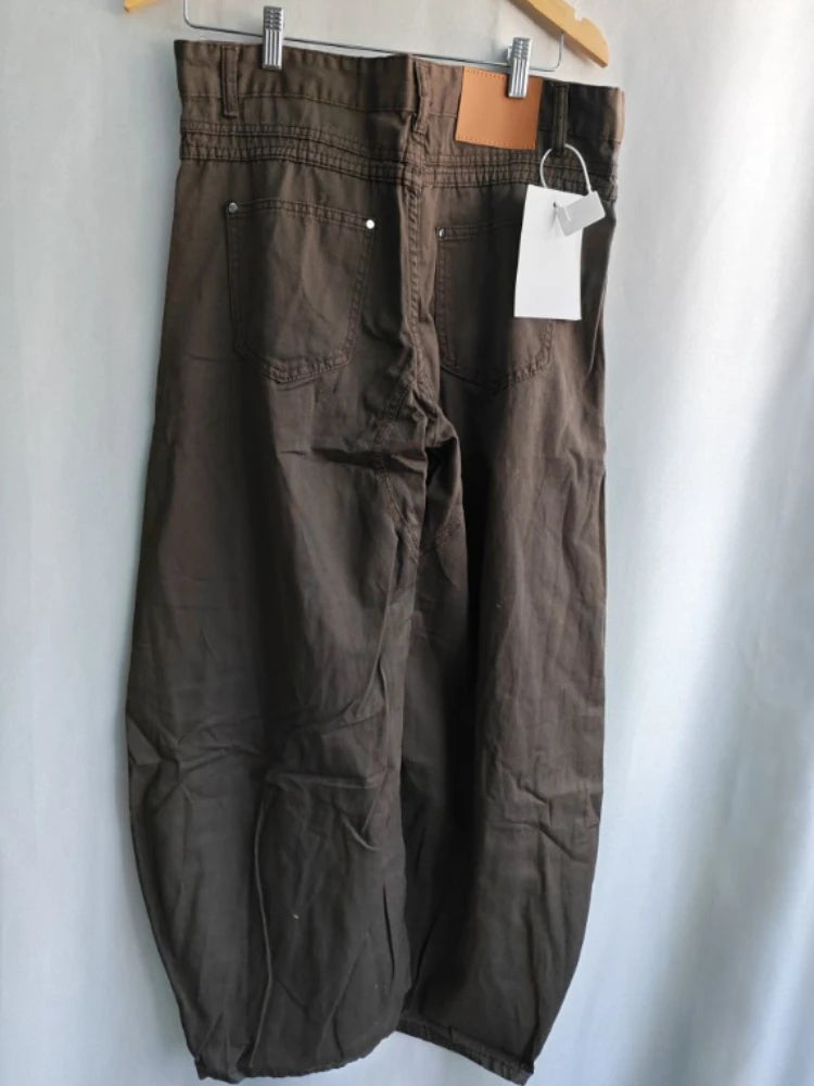Women's Gray Loose Fit Wide Leg Denim Jeans