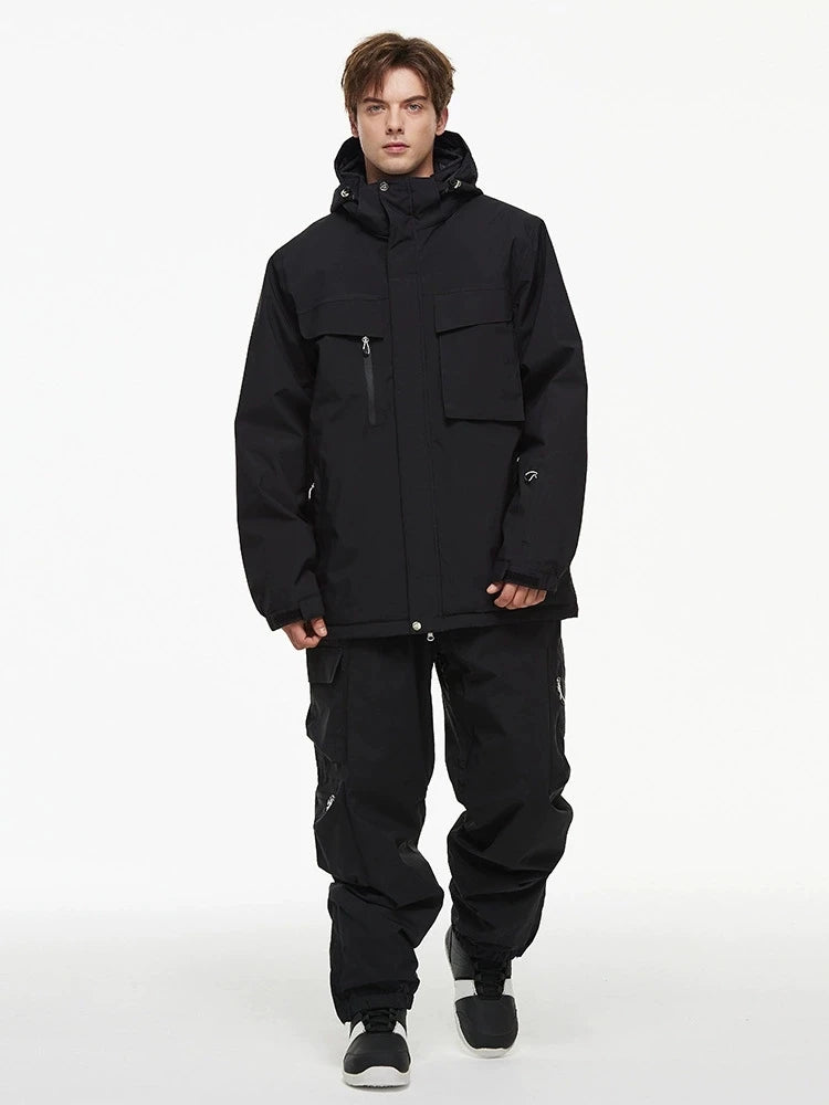 Hooded Ski Jacket and Pants Clothing Set with Style Options