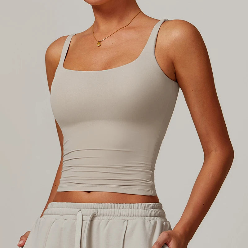 Women's Square Neck Fitted Tank Top