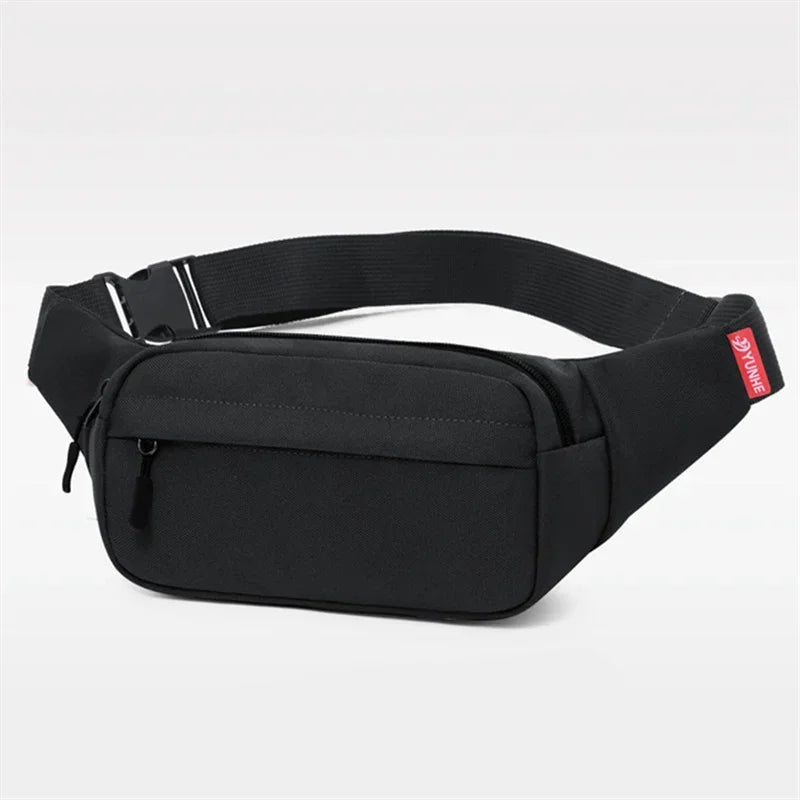 Solid Waist Pack with Adjustable Strap and Zippered Pockets