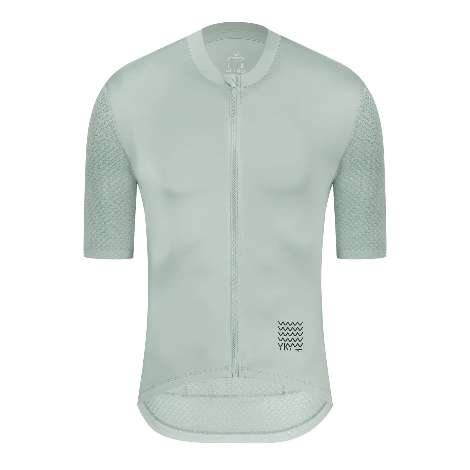 Men's Short Sleeve Full-Zip Cycling Jersey with Mesh Sleeves and Pockets