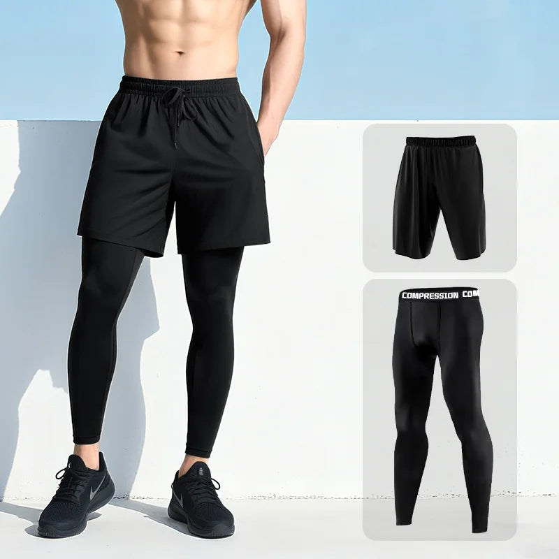 Men's Fitted Training Leggings for Gym and Running