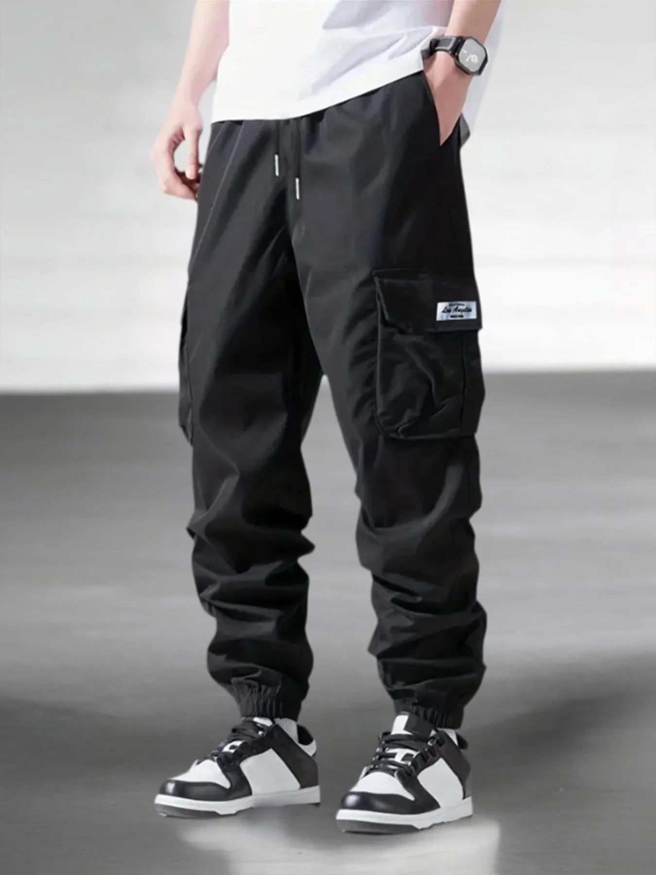 Men's Multi Pocket Elastic Waist Casual Cargo Pants