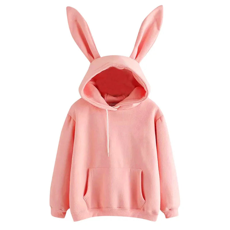 Rabbit Ear Long Sleeve Pullover Casual Hoodie for Layering