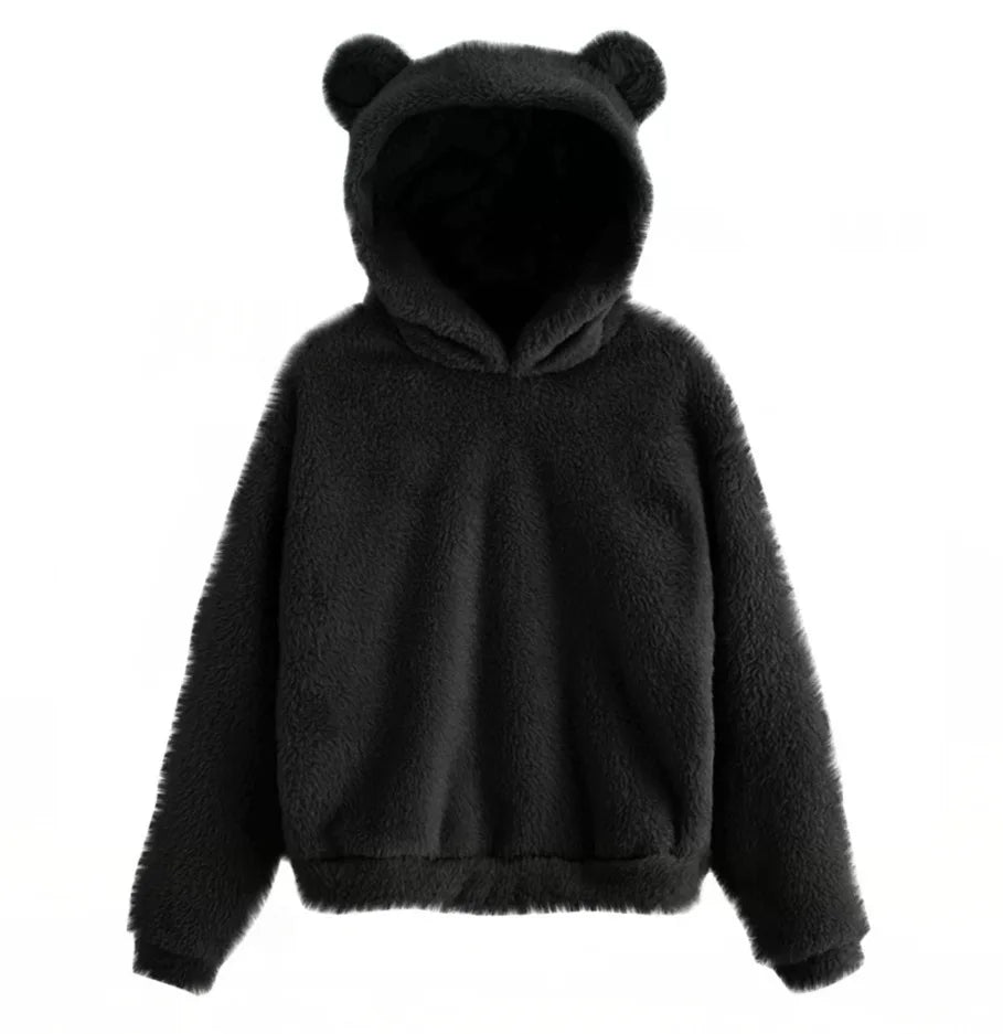 Bear Ear Long Sleeve Pullover Casual Hoodie for Layering