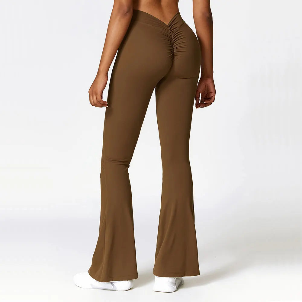 Women's V Back Flared Leggings For Workout Outfits