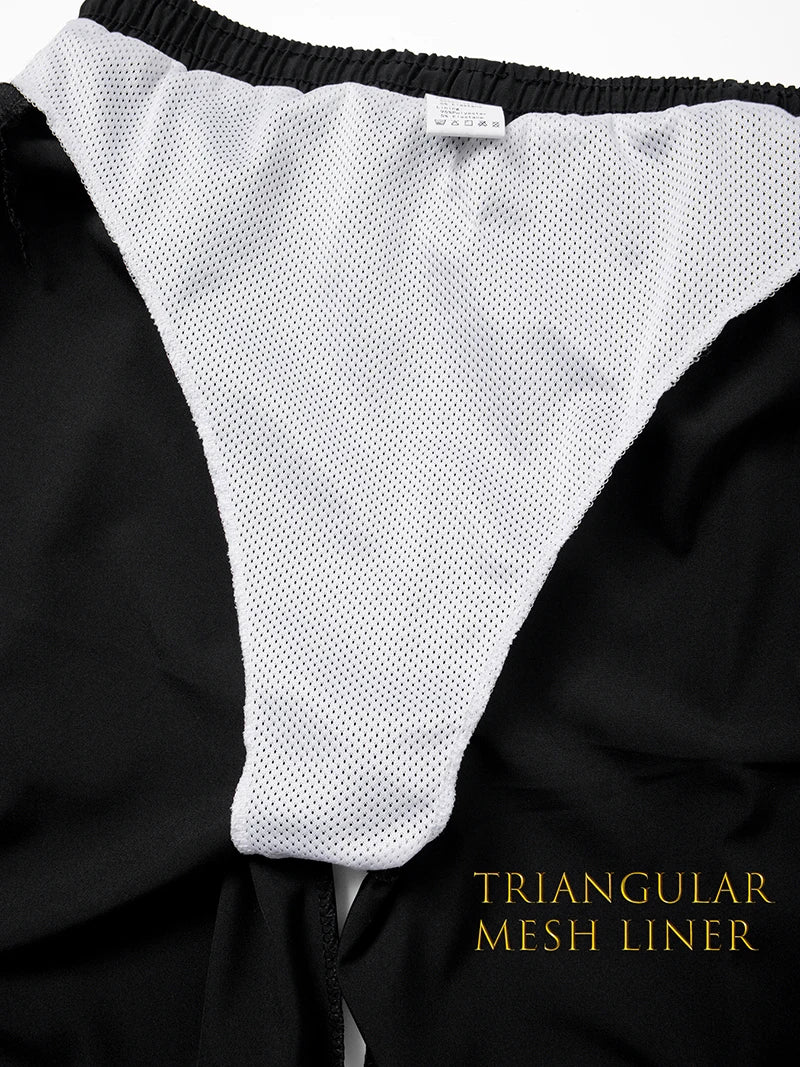 Men's Swim Shorts with Zipper Pockets and Mesh Liner for Beach and Pool Wear