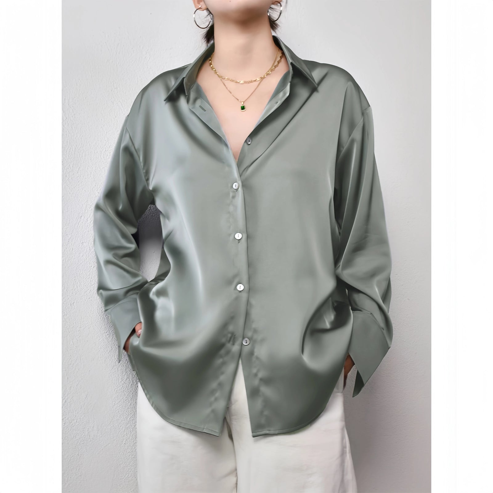 Women's Collared Long Sleeve Shirt