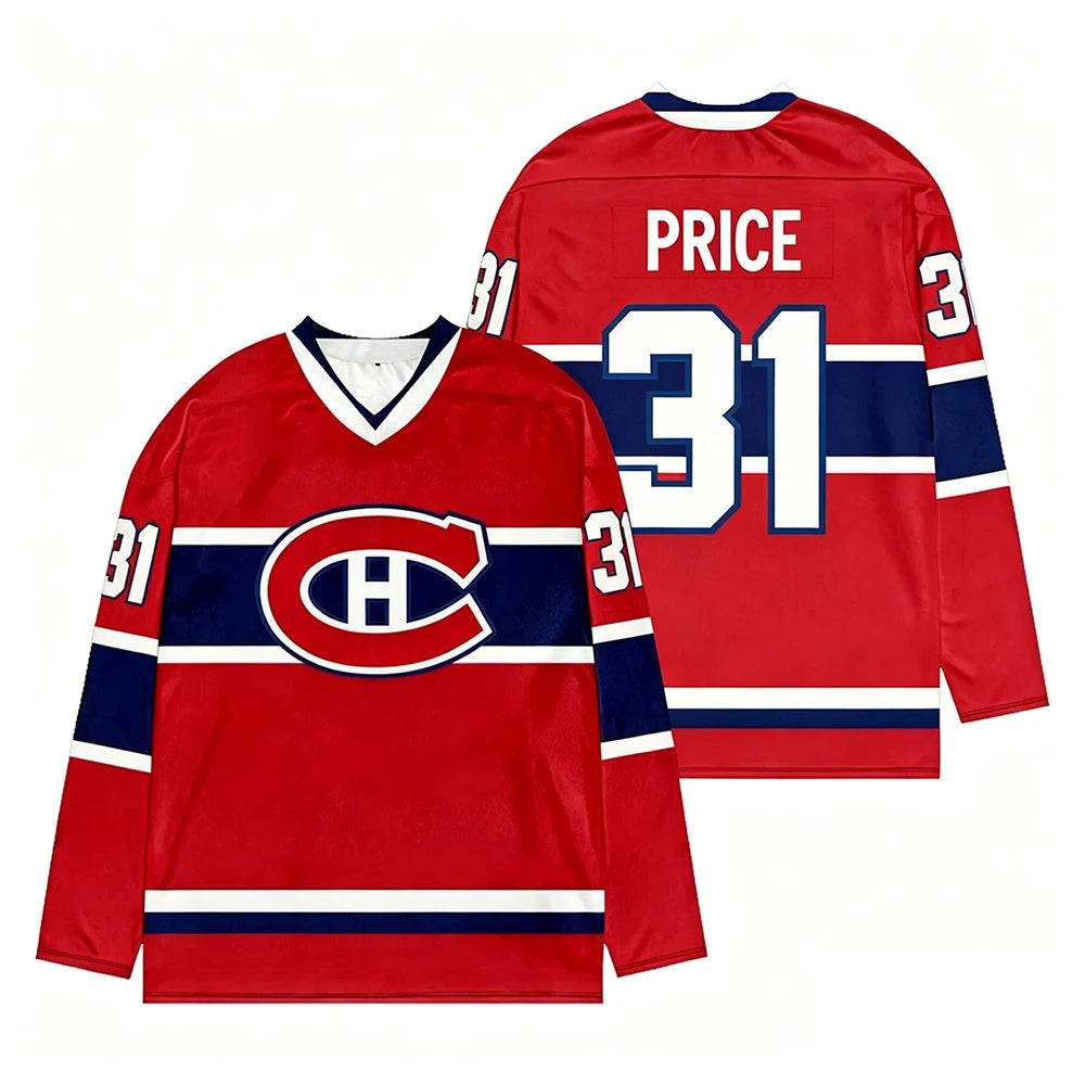 Montreal Player Number Graphic Long Sleeve Jersey For Sports Outfits