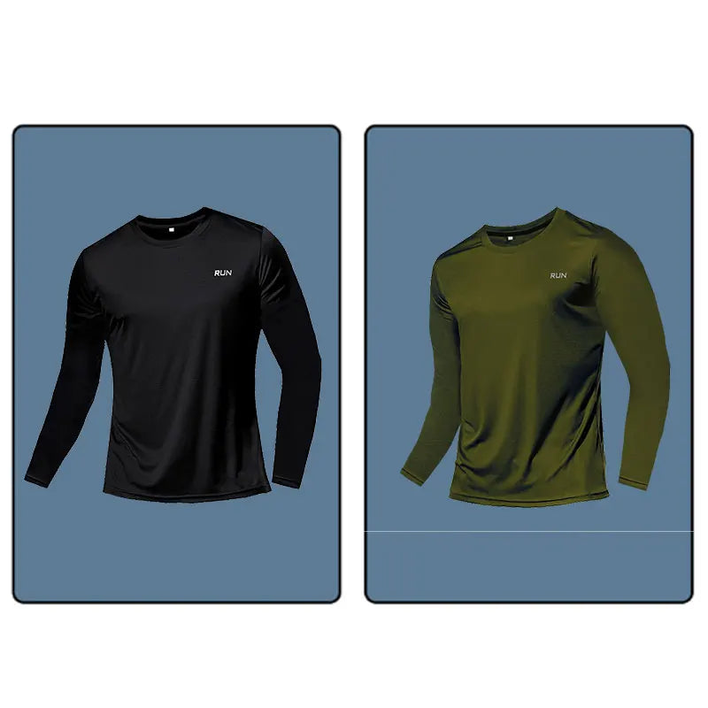 Men's Raglan Long Sleeve Crew Neck T-shirt For Workout Outfits