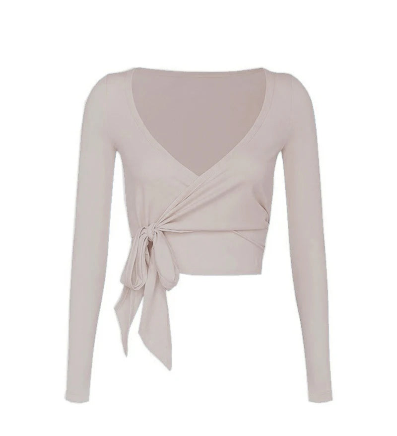 Women's Tie-Back Long-Sleeve Workout Cover-Up