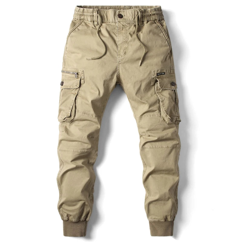 Men's Multi Pocket Elastic Waist Casual Cargo Pants