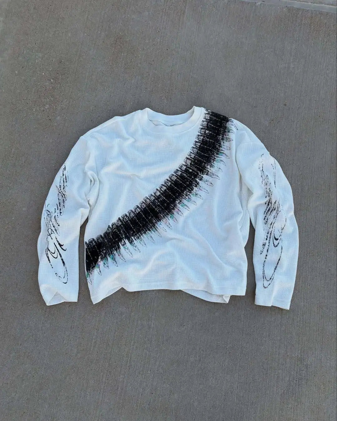 Graphic Crew Neck Long Sleeve Casual Pullover T Shirt