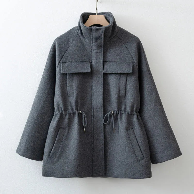 Women's Wool-Blend Zip-Front Jacket
