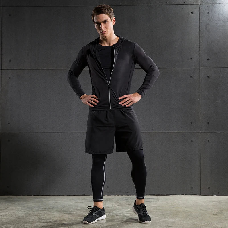 Hooded Long Sleeve Full Zip Running Sports Jacket