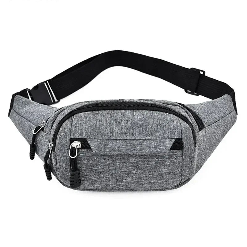 Solid Waist Pack with Adjustable Strap and Zippered Pockets