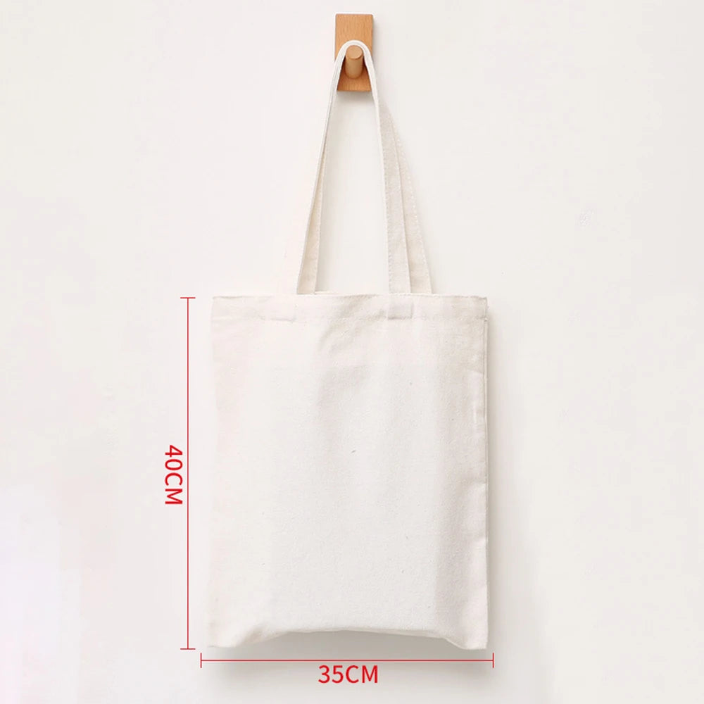 Plain Canvas Style Tote Bag with Long Shoulder Handles