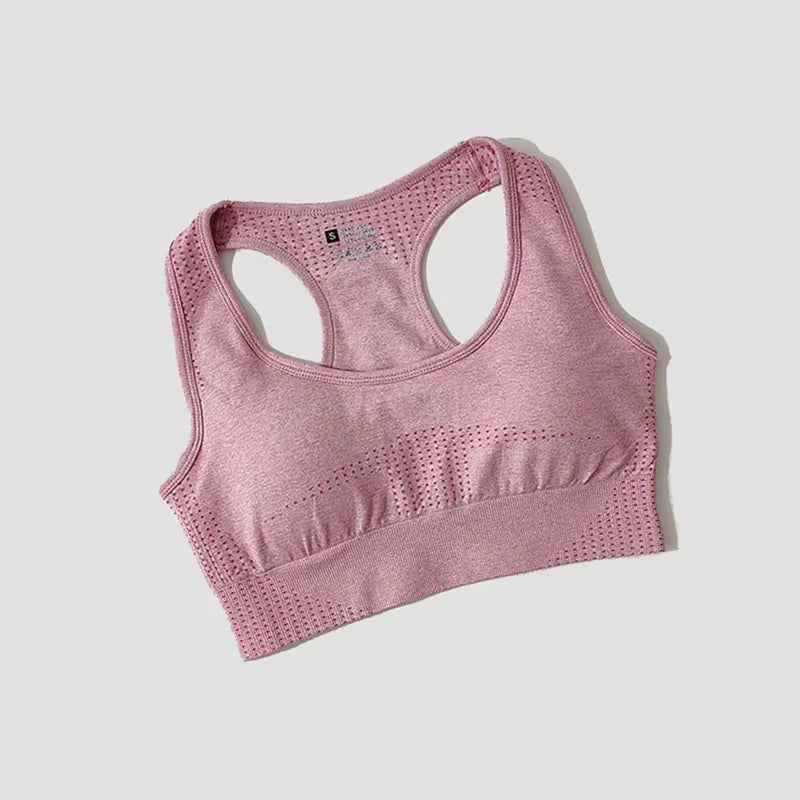 Women’s High Impact Seamless Sports Bra – Padded Push Up Crop Top for Running, Gym & Yoga