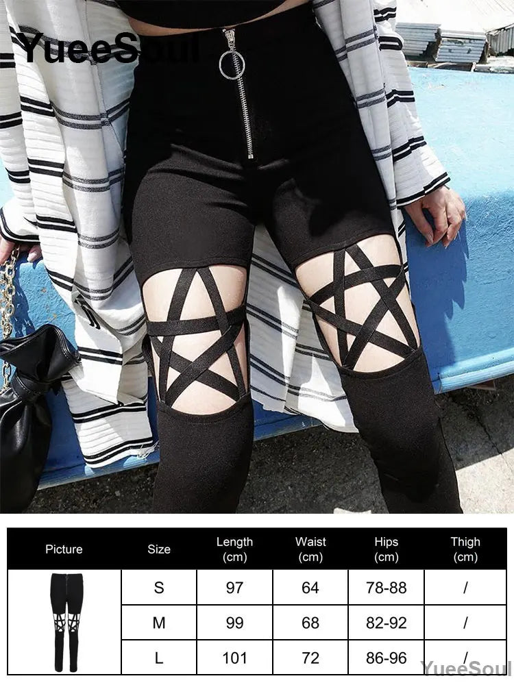 Women's Black Gothic Pants with Flared and Wide Leg Style Options