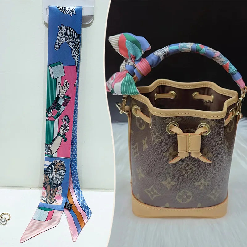 Printed Skinny Scarf for Neck and Bag Handle Styling