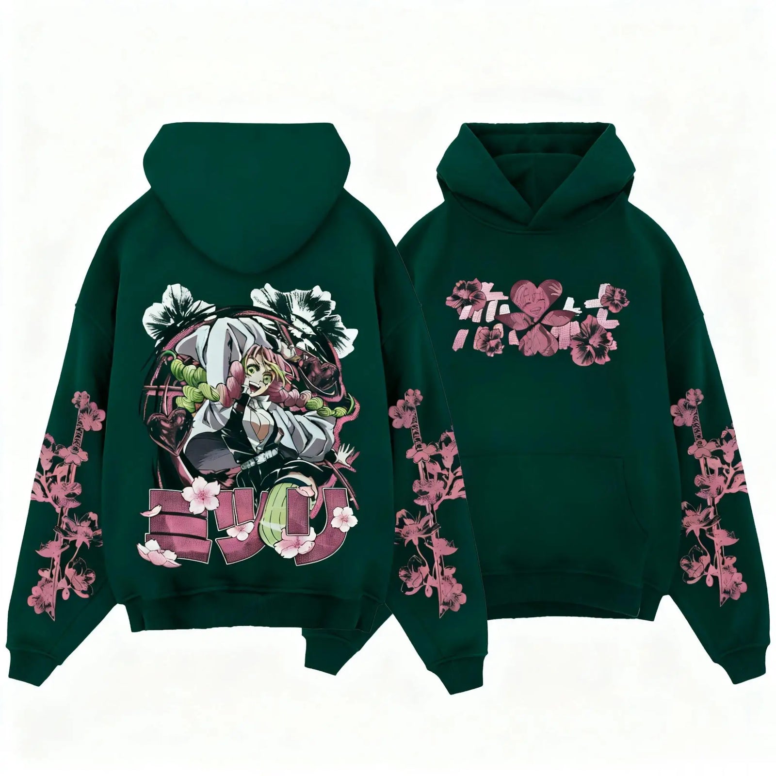 Demon Slayer Kanroji Mitsuri Hoodie Anime Pullover Sweatshirt Men Women Cosplay Graphic Streetwear