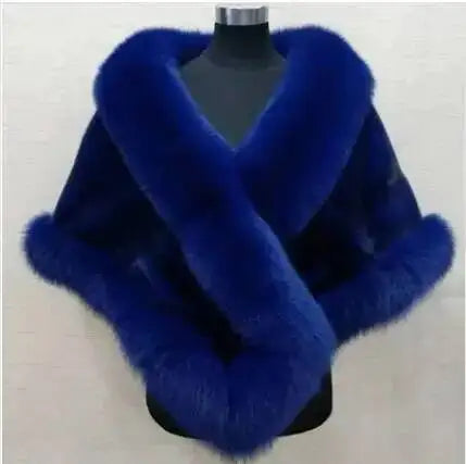 Plush Trim Wrap Cape for Layering over Outfits