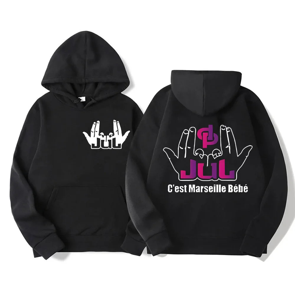 Long Sleeve Casual Hooded Sweatshirt with Relaxed Streetwear Styling