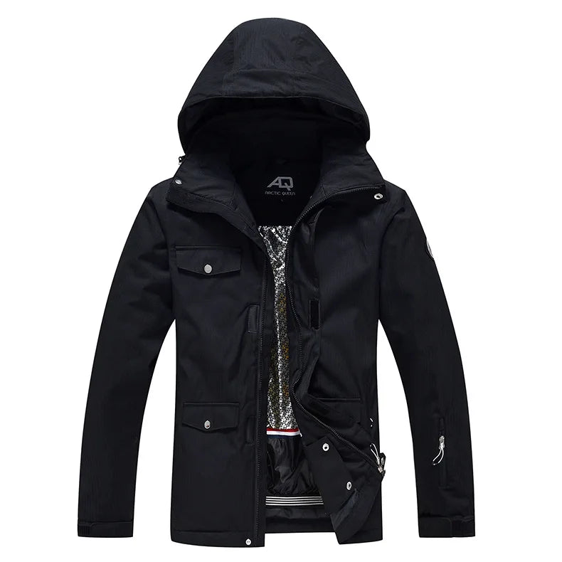 Hooded Ski Jacket and Pants Clothing Set with Style Options