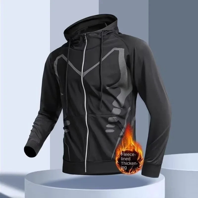 Hooded Long Sleeve Full Zip Running Sports Jacket