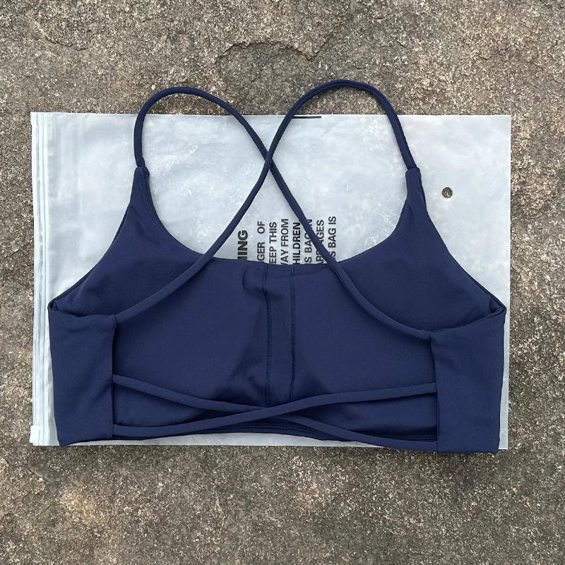 Women's Thin Strap Cross Back Sports Bra