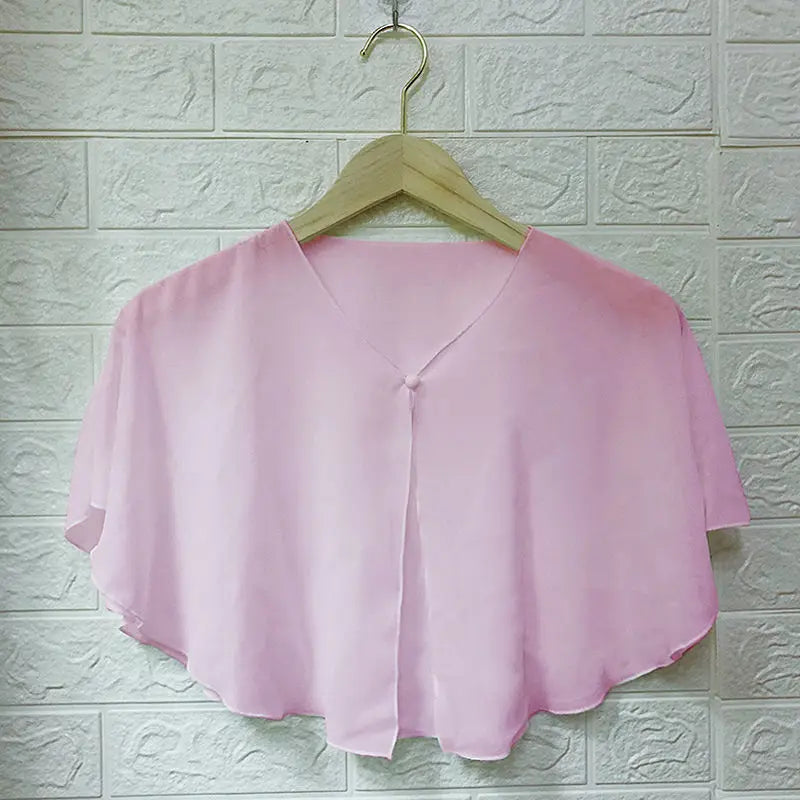 Sheer Clasp Front Capelet for Layering over Dresses and Tops