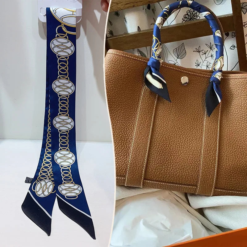 Printed Skinny Scarf for Neck and Bag Handle Styling