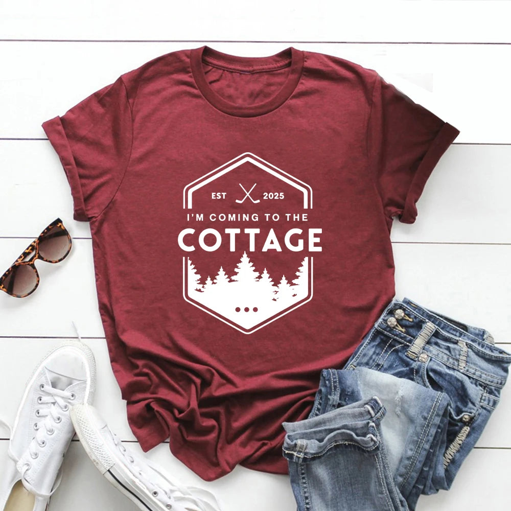 Coming To The Cottage Graphic Short Sleeve T-shirt
