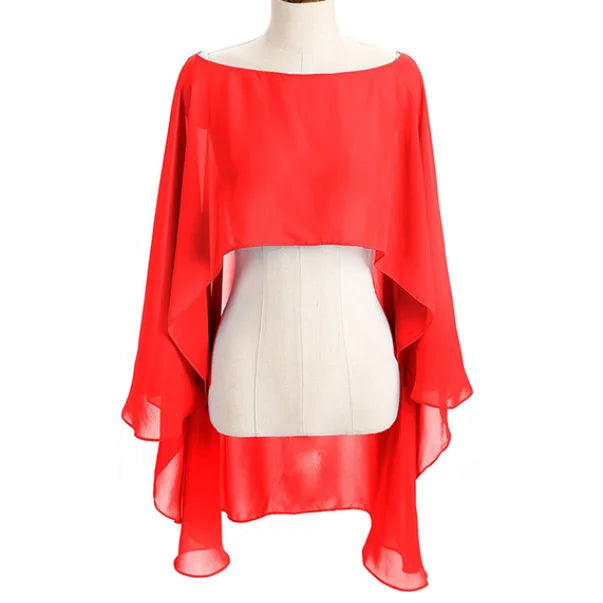 Layered Sheer Draped Cape for Layering over Outfits