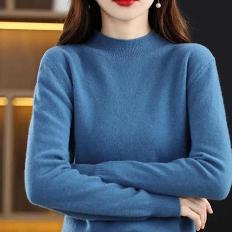 Women's Raised Rib Long Sleeve Knit Sweater Casual Knit Layer