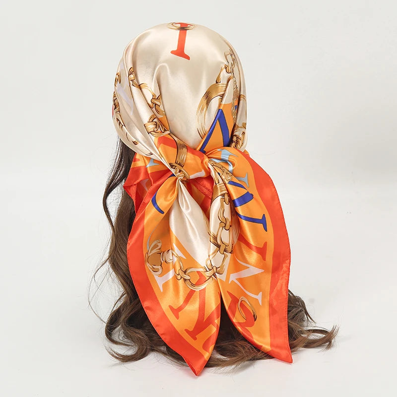 Printed Square Scarf with Ornate Paisley Pattern Options