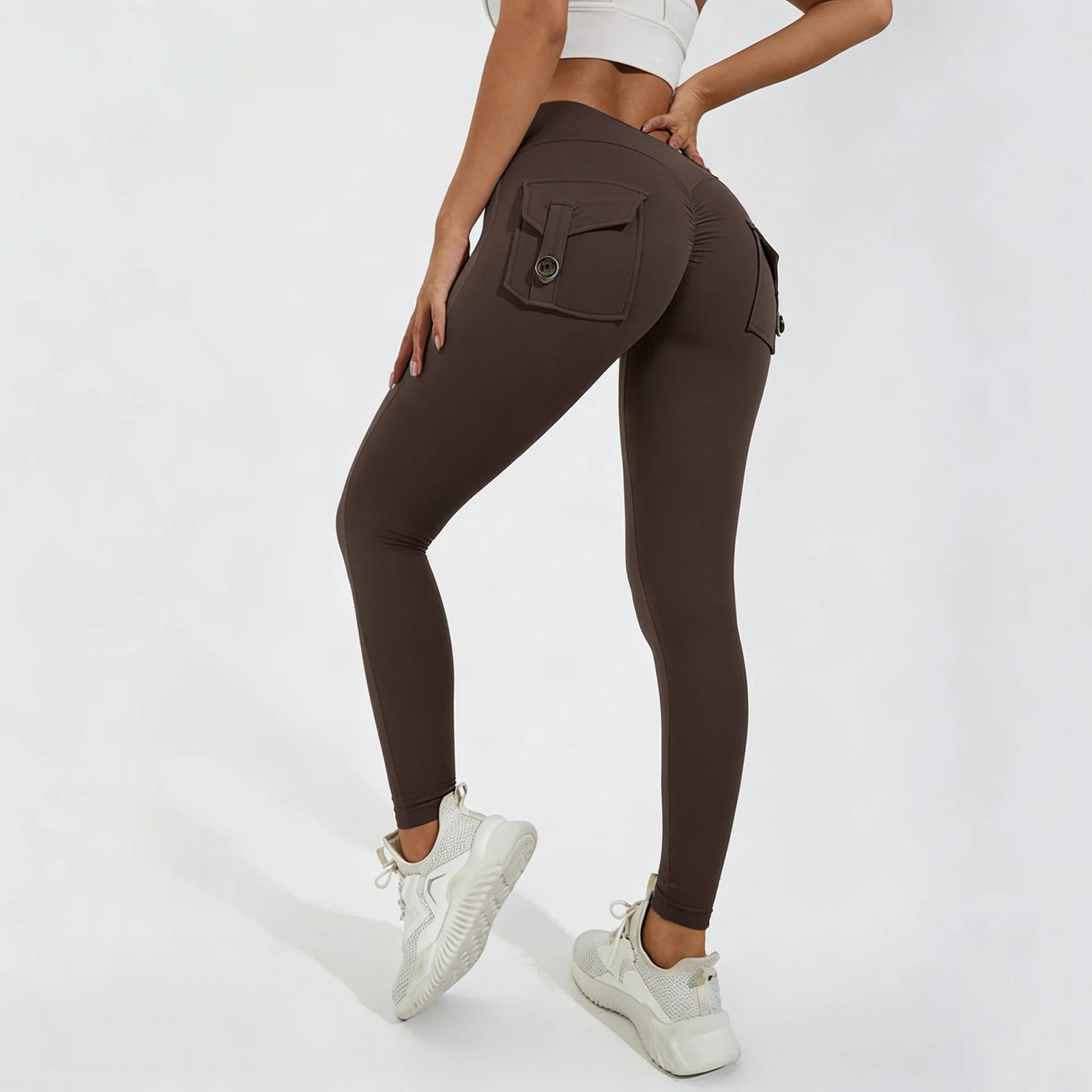 Women's Back Pocket Full Length Leggings For Workout Outfits