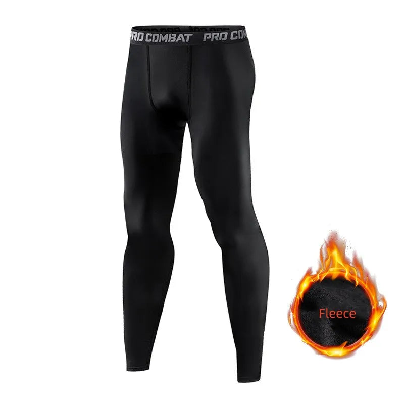 Men's Fleece Lined Training Leggings for Gym and Running