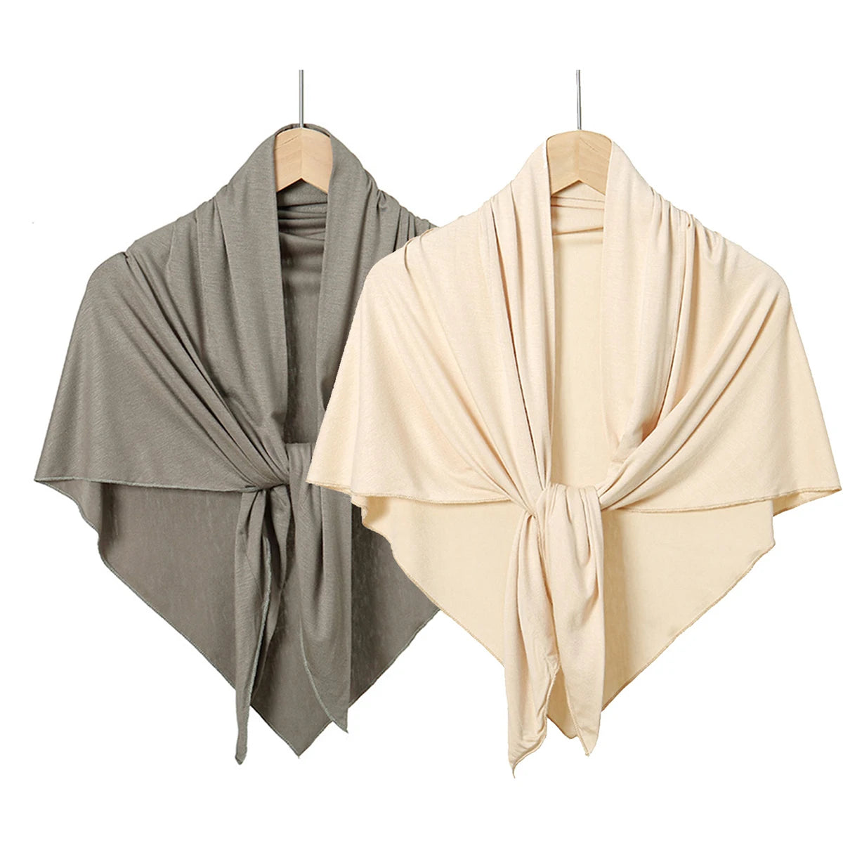 Solid Triangle Head Scarf with Tie Back Styling