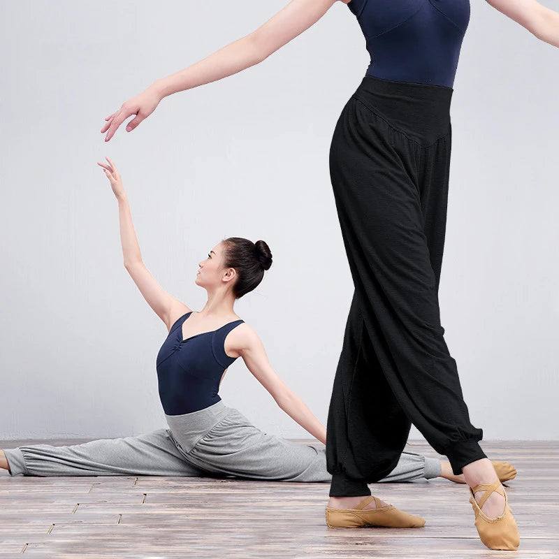 Women's Wide Leg Dance Pants with Flowing Palazzo Shape for Movement Practice